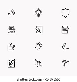 Set of Copy writing icons isolated