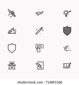Set of Copy writing icons isolated
