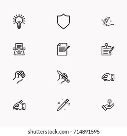 Set of Copy writing icons isolated