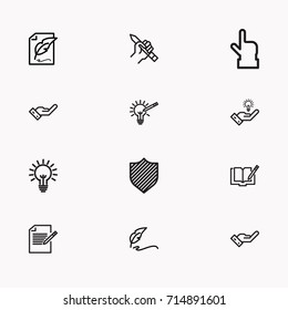 Set of Copy writing icons isolated