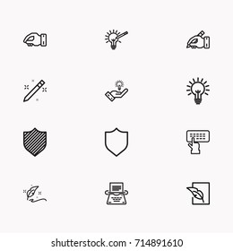 Set of Copy writing icons isolated
