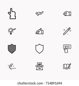 Set of Copy writing icons isolated