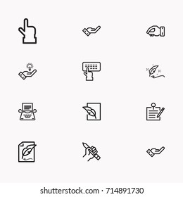 Set of Copy writing icons isolated