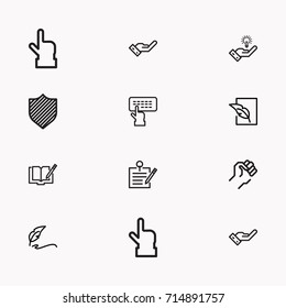Set of Copy writing icons isolated