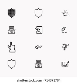 Set of Copy writing icons isolated