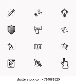 Set of Copy writing icons isolated
