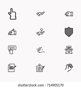 Set of Copy writing icons isolated