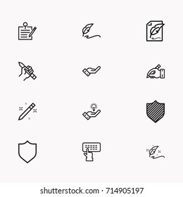 Set of Copy writing icons isolated
