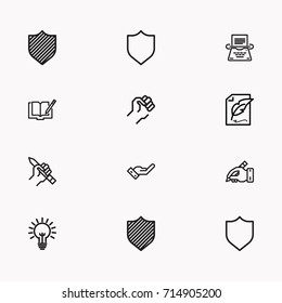 Set of Copy writing icons isolated