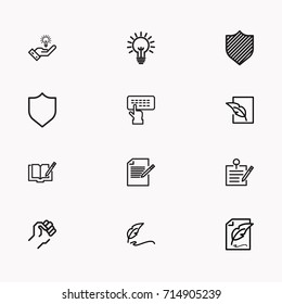 Set of Copy writing icons isolated