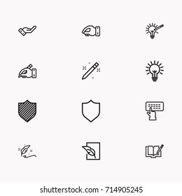 Set of Copy writing icons isolated