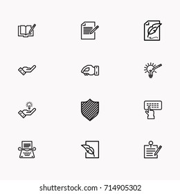 Set of Copy writing icons isolated