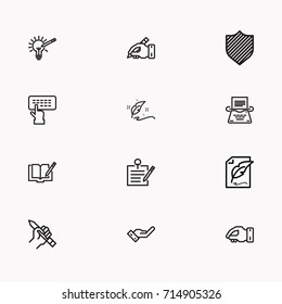 Set of Copy writing icons isolated