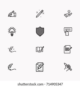 Set of Copy writing icons isolated