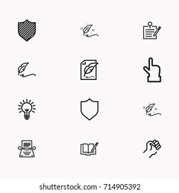 Set of Copy writing icons isolated