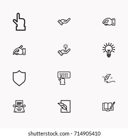 Set of Copy writing icons isolated