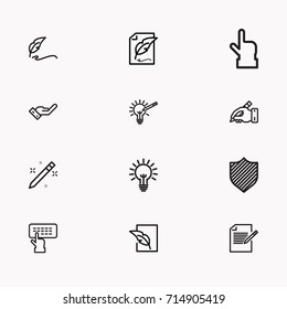 Set of Copy writing icons isolated
