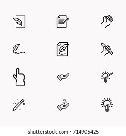 Set of Copy writing icons isolated