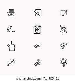 Set of Copy writing icons isolated