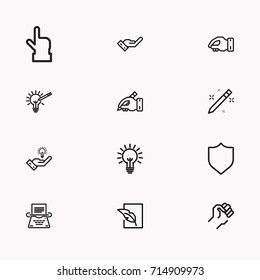 Set of Copy writing icons isolated