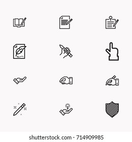 Set of Copy writing icons isolated