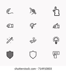 Set of Copy writing icons isolated
