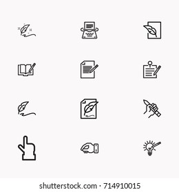 Set of Copy writing icons isolated