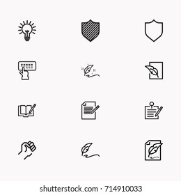 Set of Copy writing icons isolated