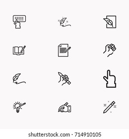 Set of Copy writing icons isolated