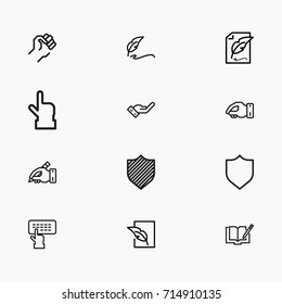 Set of Copy writing icons isolated