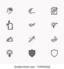 Set of Copy writing icons isolated