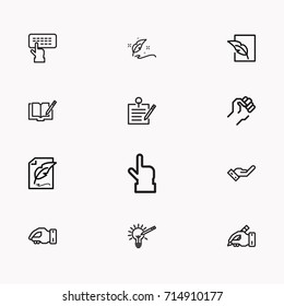 Set of Copy writing icons isolated