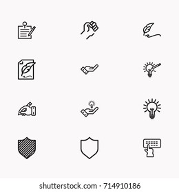 Set of Copy writing icons isolated