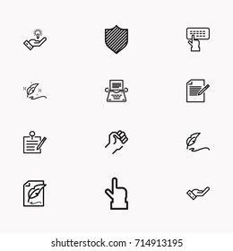 Set of Copy writing icons isolated