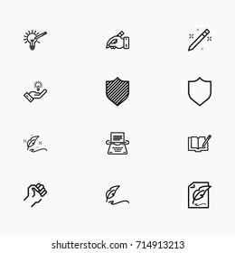 Set of Copy writing icons isolated