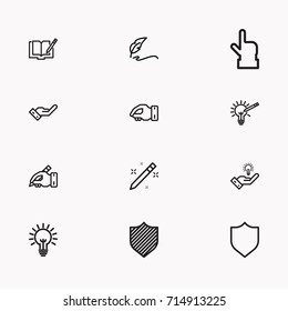 Set of Copy writing icons isolated