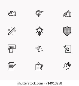 Set of Copy writing icons isolated
