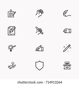 Set of Copy writing icons isolated