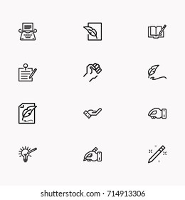 Set of Copy writing icons isolated