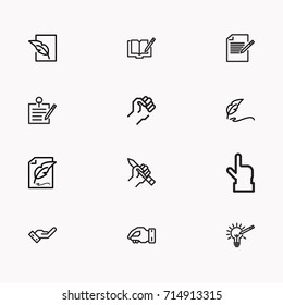 Set of Copy writing icons isolated