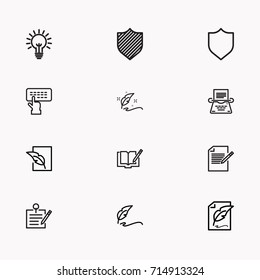Set of Copy writing icons isolated