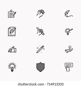 Set of Copy writing icons isolated