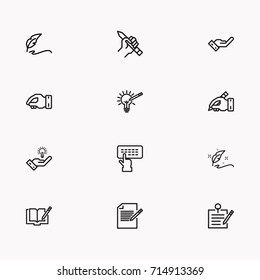 Set of Copy writing icons isolated