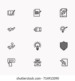 Set of Copy writing icons isolated