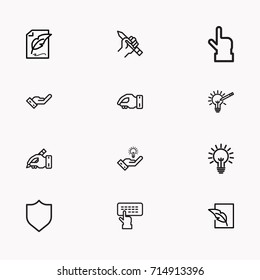 Set of Copy writing icons isolated
