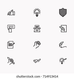 Set of Copy writing icons isolated