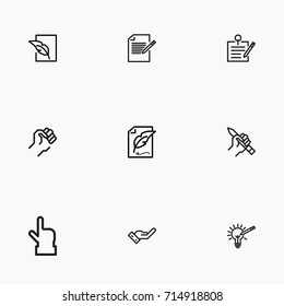 Set of Copy writing icons isolated