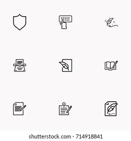 Set of Copy writing icons isolated