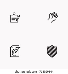 Set of Copy writing icons isolated