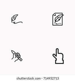Set of Copy writing icons isolated